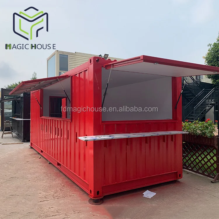 Shipping 20ft Knock Down Expandable Container Snack Locking bar House