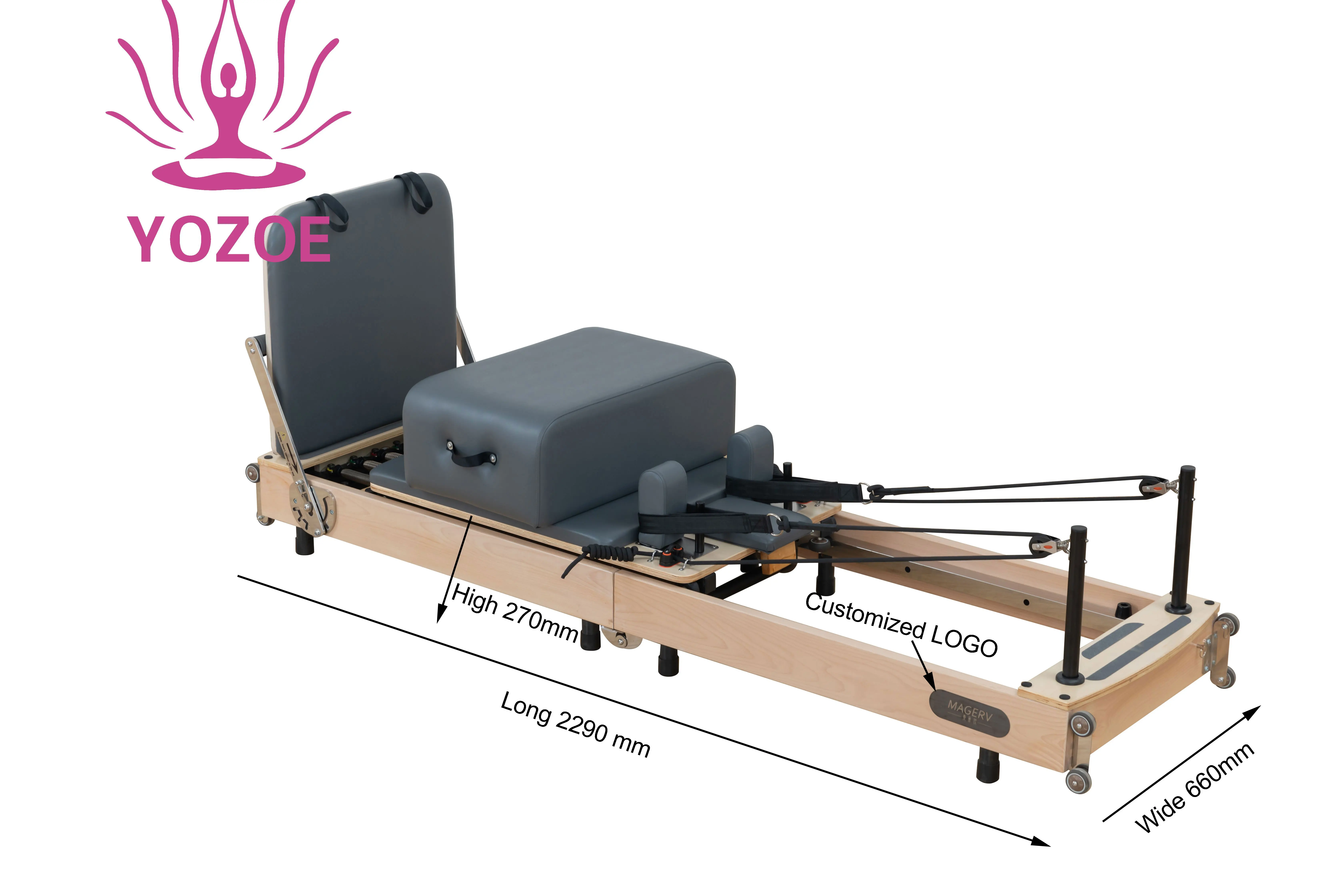 Pilates Reformer Folding Equipment Oak Maple Beech Wood Gym Fitness