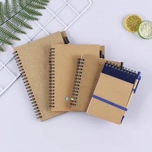 Wholesale Customizable Logo A5/A6 Spiral Notebook Set Pen Sticky Office Business Stationery Kraft Paper Journal School Diaries