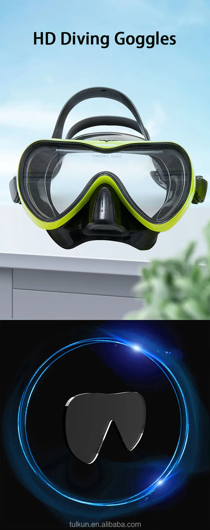 2023 Full Face Dive Masked With Full Dry Snorkel Tube For Diving