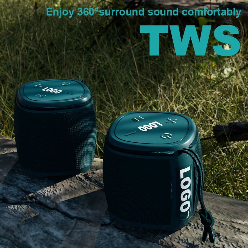 OEM Factory Price 8W RGB Waterproof IPX5 Round Mini Bocina Portable Fabric Outdoor BT Wireless Blue Tooth Speaker