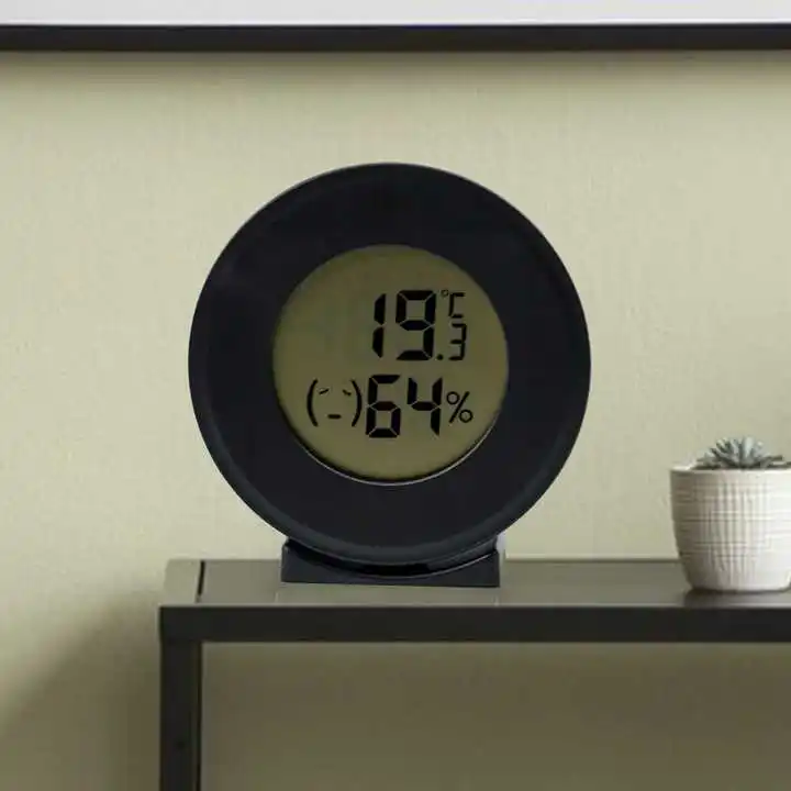 LOW MOQ Circular LCD Digital Thermo-Hygrometer Temperature Humidity Portable Household Digital Thermometers Exquisite Simple