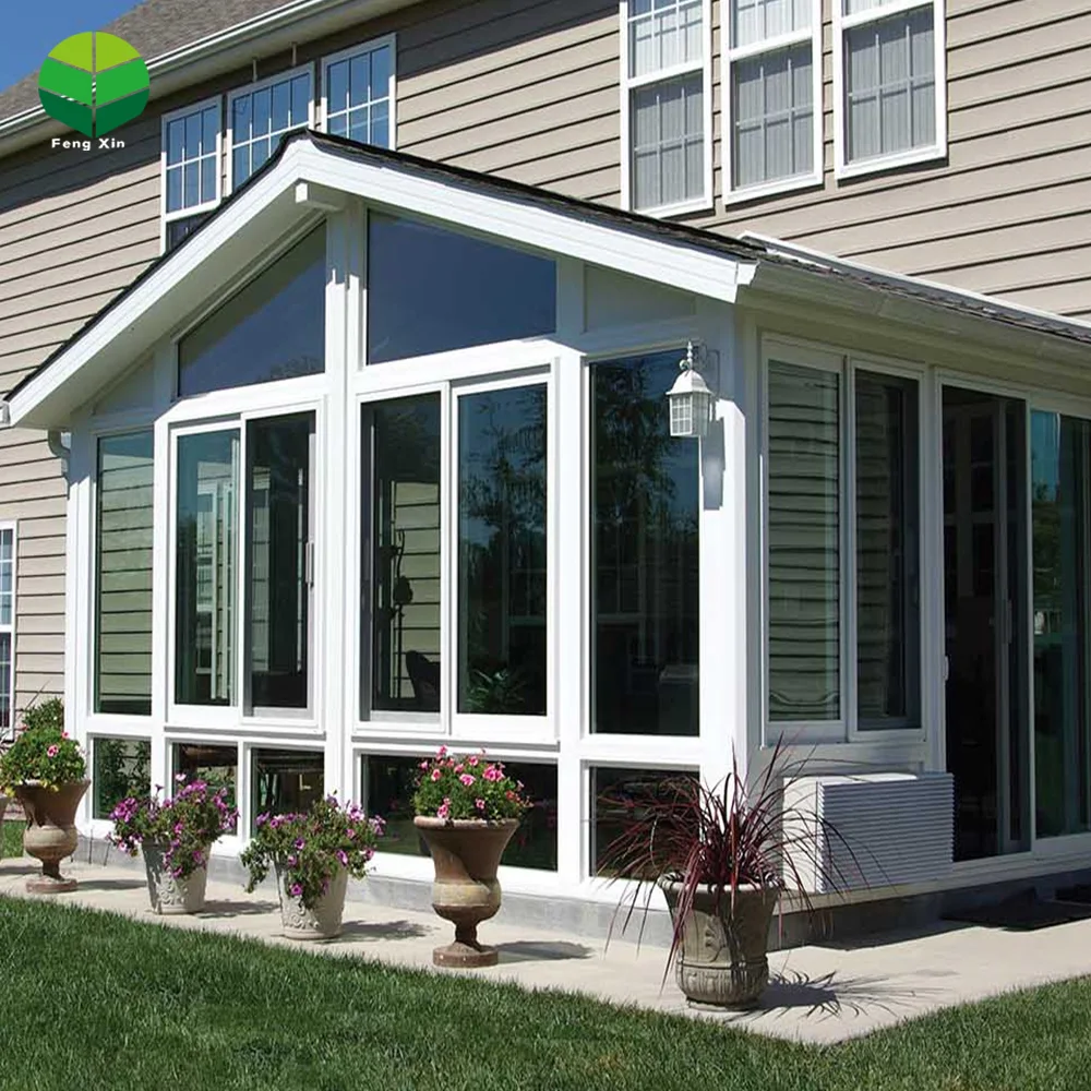 Popular Recommend Freestanding Conservatory Sunroom Customized Double-hipped Four Season Glasshouse