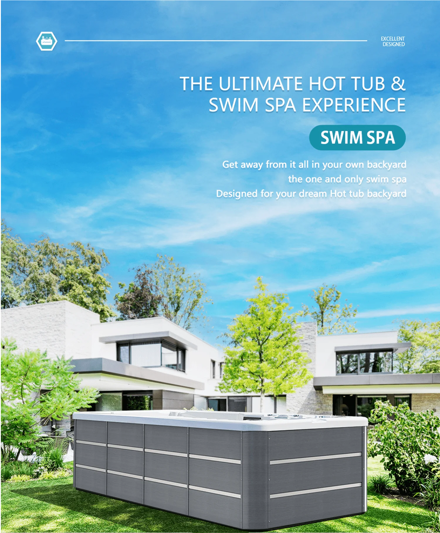 Swim Spa Whirlpool Outdoor Spa Pool Endless Swim Spa Dual Zone ...