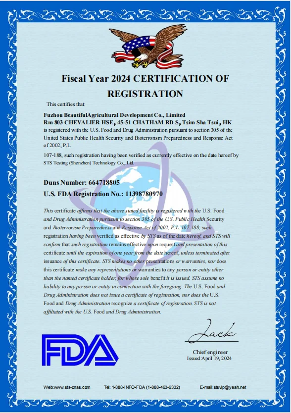 Fuzhou BeautifulAgricultural Development Co., Limited 3