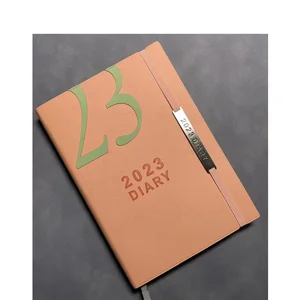 New Design Custom logo A5 Notebooks Pu Leather Office Supplies Weekly Daily Agenda Planner Journal Diary