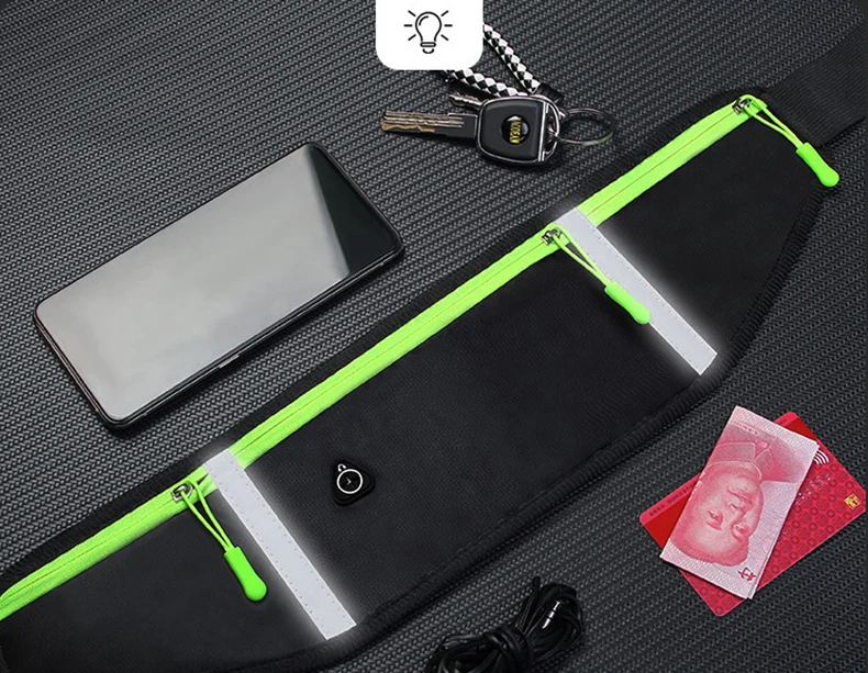 Letter Graphic Waterproof Nylon Fitness Fanny Packs Running Cycling Outdoor Sport Waist Belt Bag with Water Bottle Holder