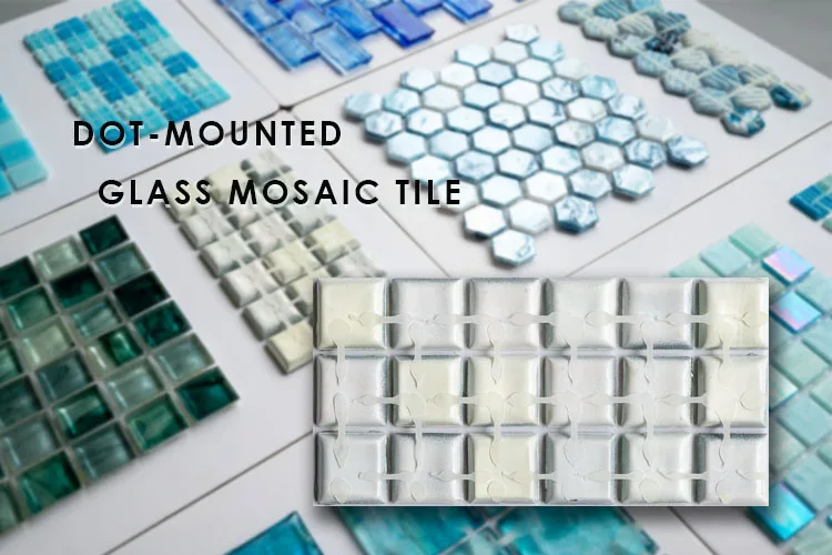 Swimming Pool Design Dot-mounted Mixed Color Glass Mosaic Tile Interior Decoration factory