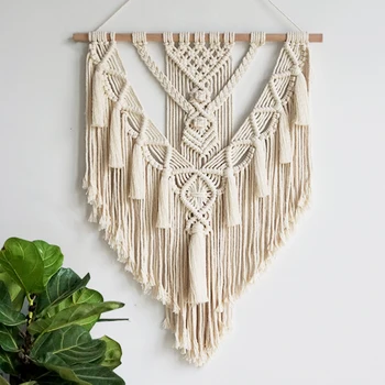 Macrame Wall Hanging Chic Woven Tapestry Bohemian Macrame Wall Art Home Decor For Bedroom Living Room