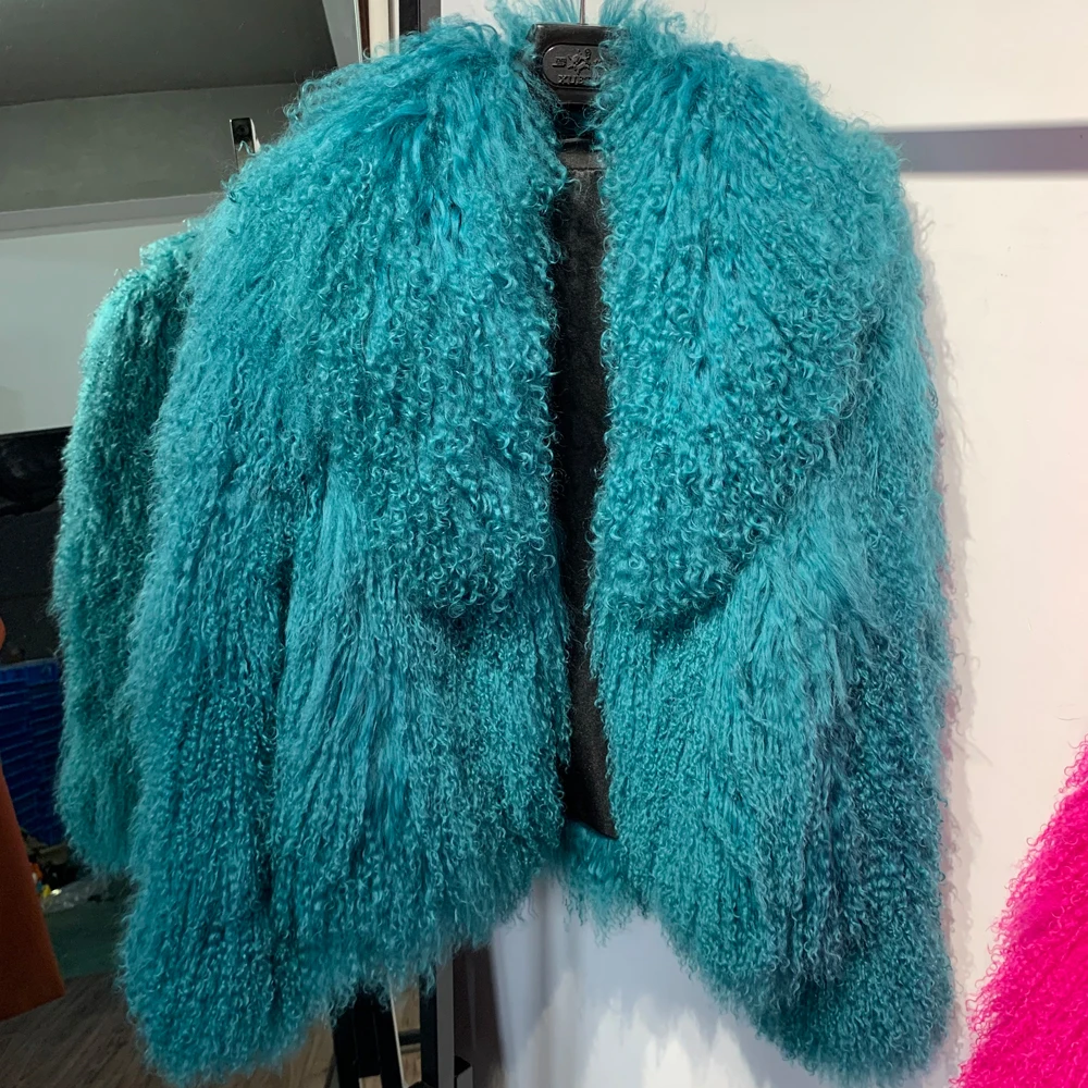 Sheep Fur Jacket Lady Women Natural Fur Cloth Real Lamb Fur Jackets