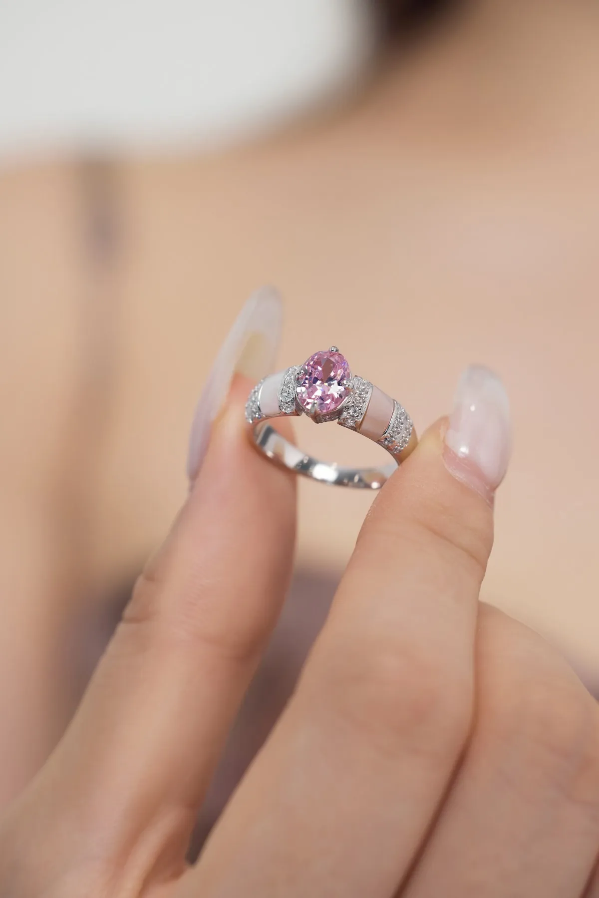 KAKODIY retro sale pink oval ring cubic zirconia ring breeding custom luxury 925 sterling silver ring jewelry for women detail 1
