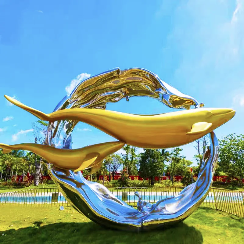 Wholesale Outdoor Home Decor Luxury Metal Modernist Abstraction Stainless Steel Swan Sculpture