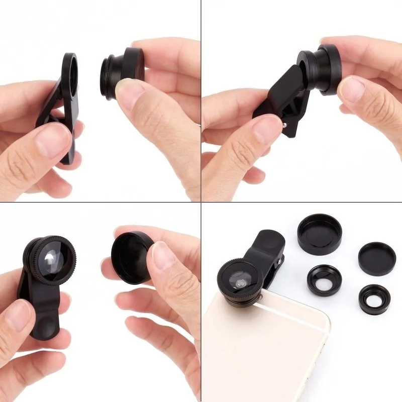 
 Полный набор для сотового телефона 3-в-1 Широкоугольный макро объектив рыбий глаз набор фильтров для объектива камеры наборы мобильного телефона рыбий глаз Объективы  