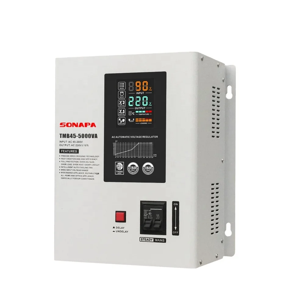 AC 220V DVR90-10KVA 8KW SVC Electronic Voltage Regulator Speed Controller High Power Automatic Voltage Stabilizer