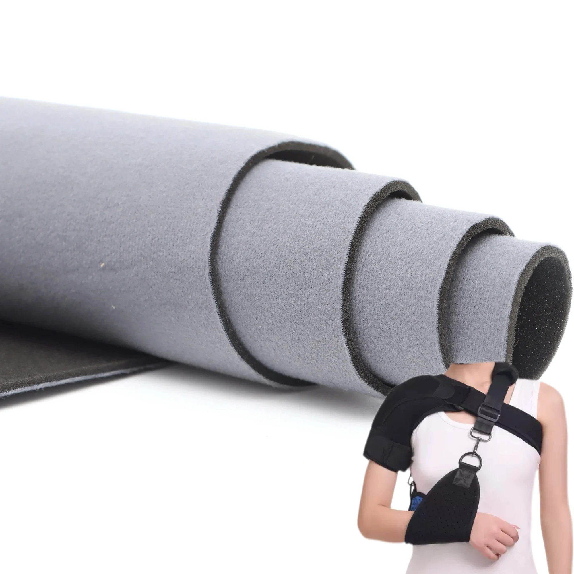 Eco Friendly Medical Grade 100% Polyester Velvet Foam Composite Fabric Medical Grade for Medical Devices Sports Protective Gear