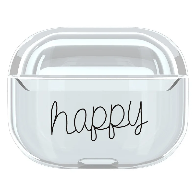 Чехол для наушников Air Pods Pro, Прозрачный ударопрочный чехол из поликарбоната с милым мультяшным принтом и защитой от царапин для AirPods Pro