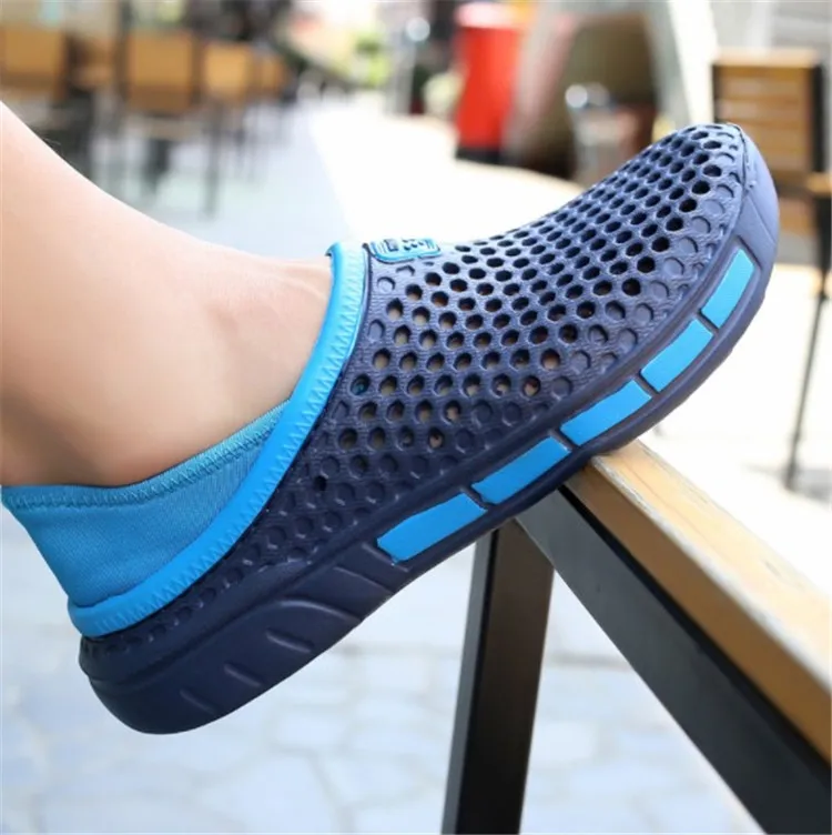 Модные удобные тапочки унисекс с отверстиями для пещер, Мужская мягкая повседневная обувь, женская дышащая прогулочная обувь