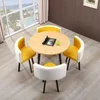 Platinum leather chair set for one table and four chairs