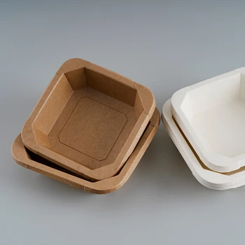 Hot Selling Packing Bowls Loved by Restaurants Square Kraft Paper Box with lids for Packing Boxes
