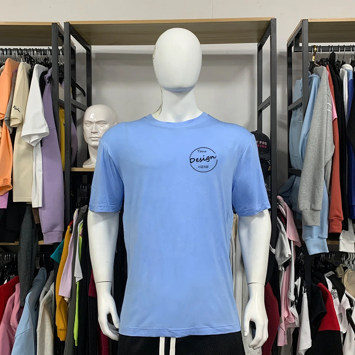 JL725A Manufacturer High Quality Tops Sportswear Blank Printing Sports 50 Percent Polyester 50 Percent Cotton t Shirts