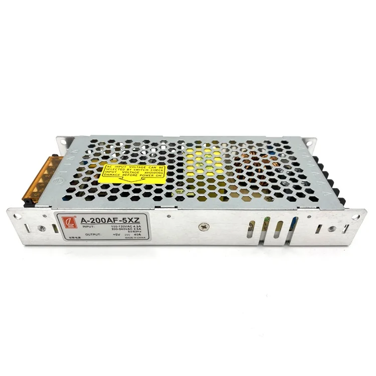 High Quality 110volt Input 5v 40a 200w CZCL Slim Power Supply for Led Display Screen