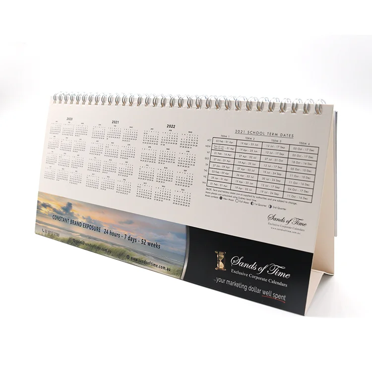 Прямая продажа с фабрики Высокое качество 2020 календарь Печатный стол на заказ 1 год Настольный Календарь 2017 размер