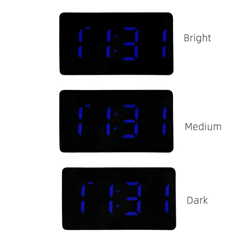 Desk Digital LCD Clock Alarm Clock 12/24 Hour System Mini Home Office Student Night Light Clock and Temperature