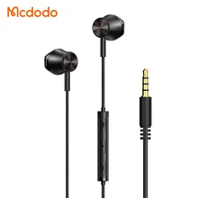 Mcdodo 406 DC In-Ear Wired Earphone 3.5mm Connector Support Call Metal/ Nylon 1.2m High Resolution Audio for Sports Phone Use