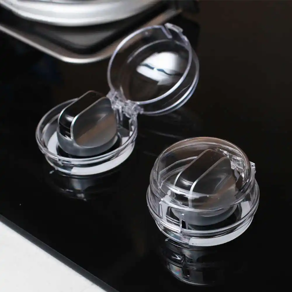 6pcs Gas Stove Oven Knob Cover Padlock Lid Lock Protector Baby Kitchen SafetR_yk 