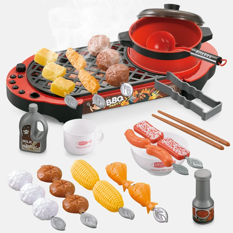 2021 hot sale pretend kitchen toys kids barbecue spray grill toy set