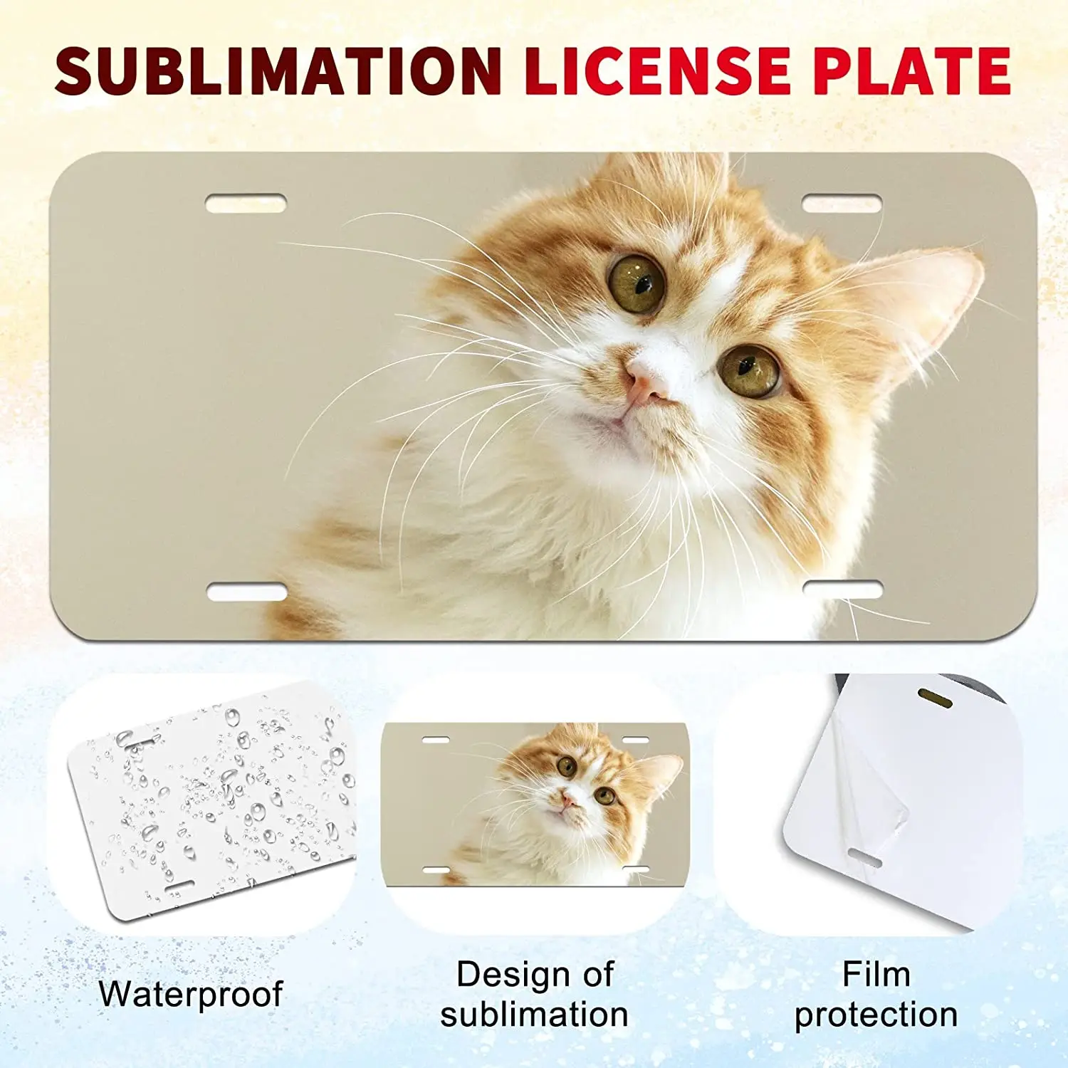 Wholesale Custom Sublimation License Plate Blank Flat Prints 6''*12