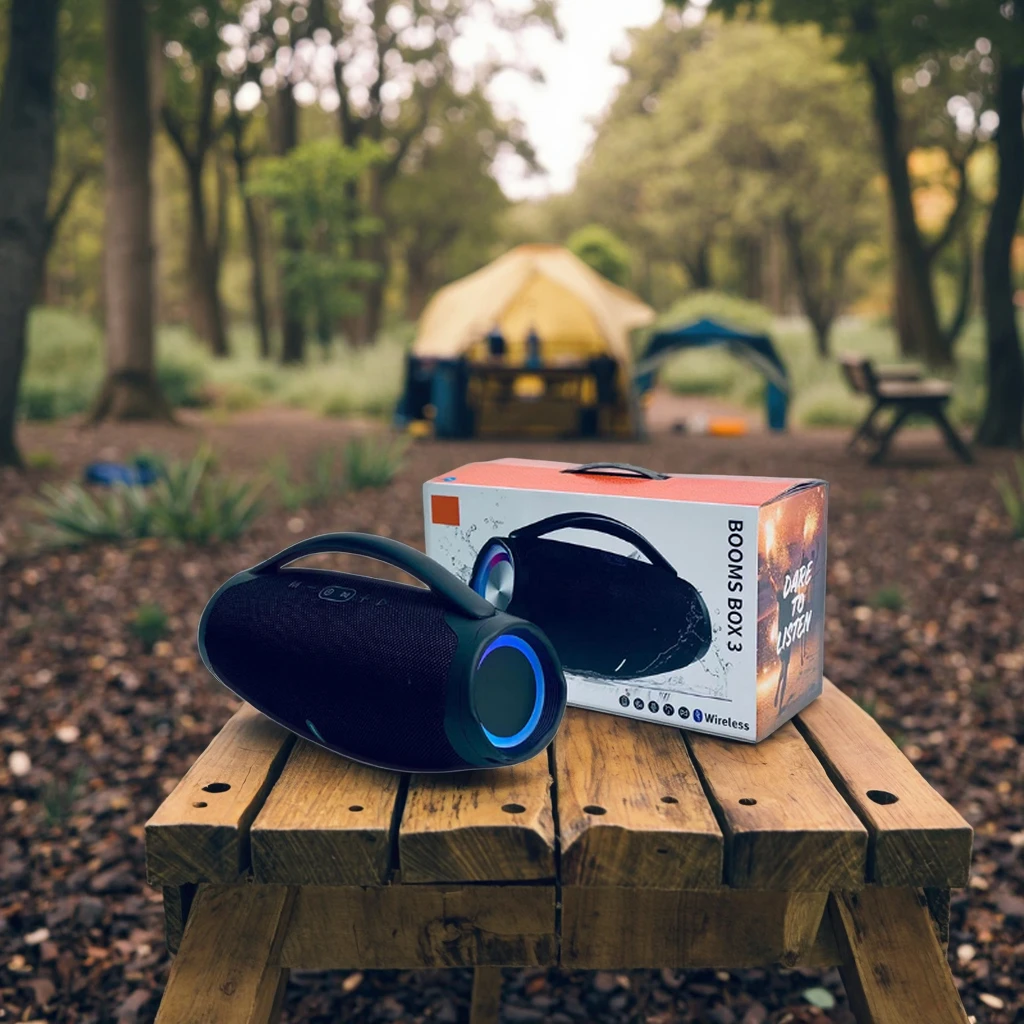 LED Big Boom Box Speaker 20W Booms Box Bass Wireless Portable Waterproof  Outdoor Bluetooth Speakers Handle Party Box Boombox3