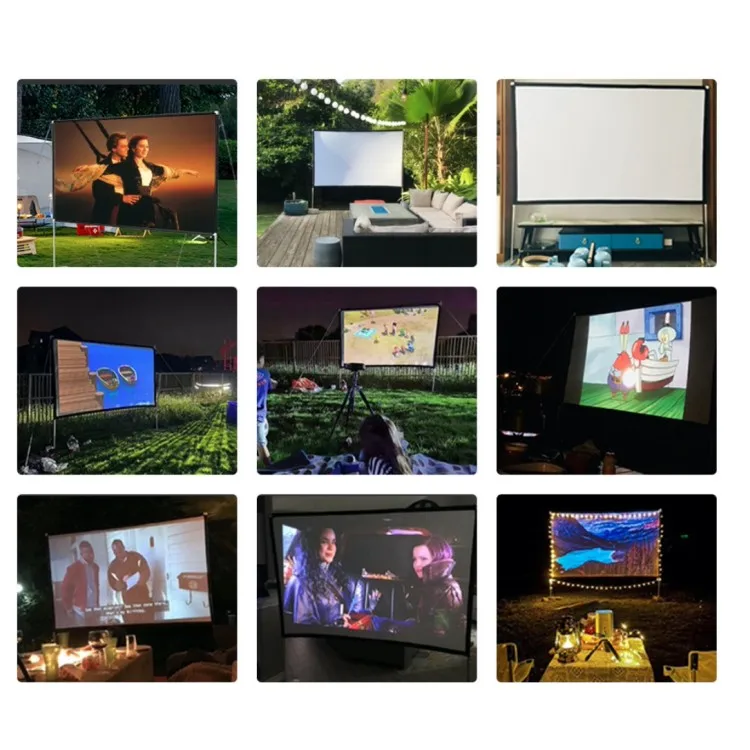 Projector Screen 150 Inches 169 Simple Soft Pvc White Fabric Projector