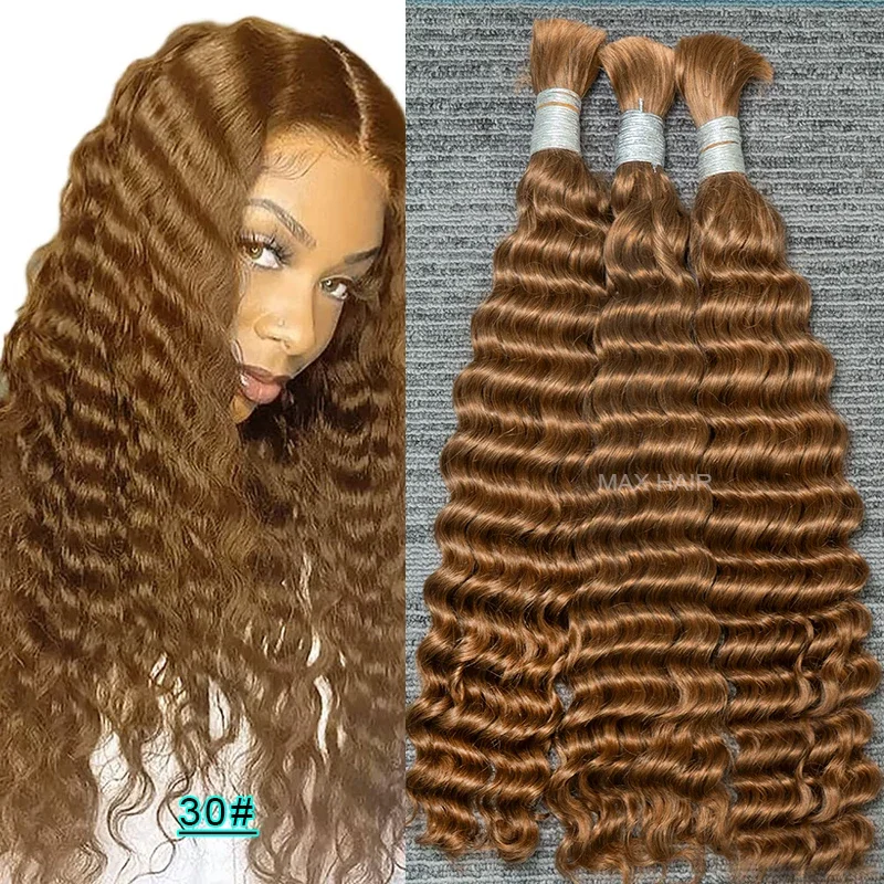 Imbierinės spalvos žmogaus plaukai, skirti pynimui, „De Cabello Natural Humano“ plaukų priauginimui, neapdoroti, be vandens banguoti, garbanoti, dideli._voghion.com
