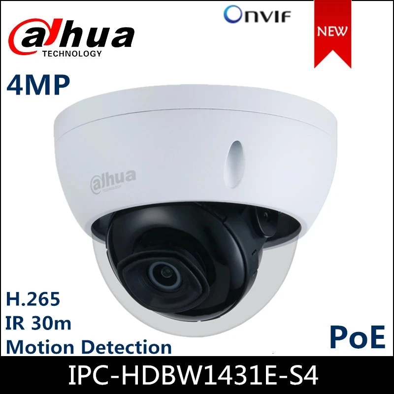 Dahua 4MP POE WDR IR30M H.265 WDR IP67 IK10 IP Dome Camera  IPC-HDBW1431E 2.8mm 