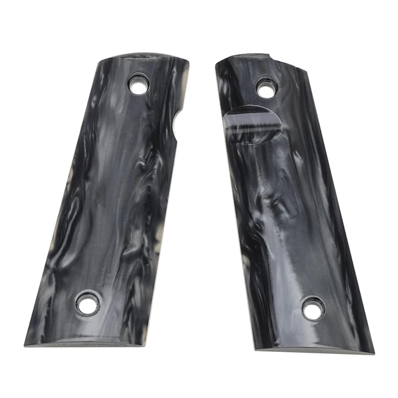 Custom High Precision CNC Machined Synthetic Pearl Blank Grips for 1:1 Colt Full Size 1911 with Horse Medallion