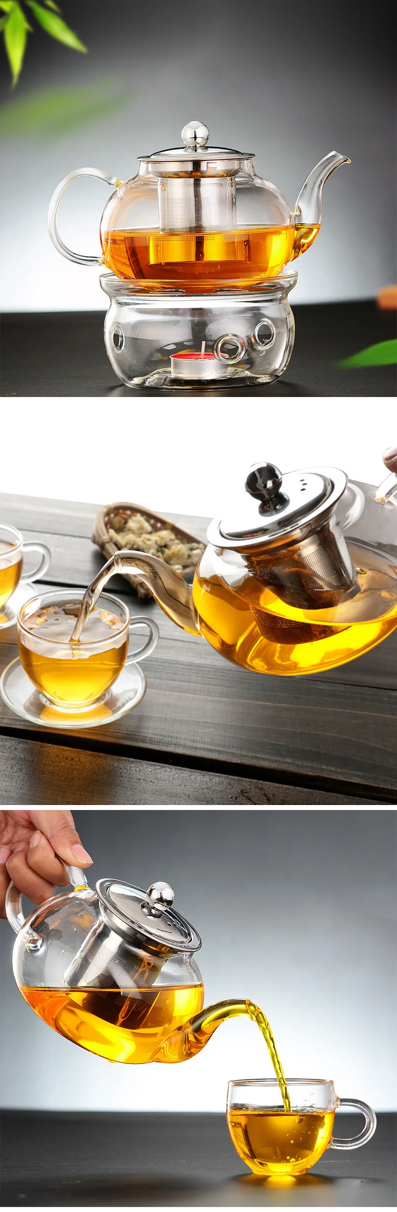 Borosilicate Glass Tea Kettle With Stainless Steel Filter: Heat ...