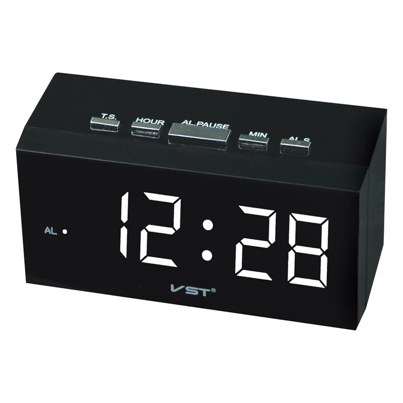 Plug-In Rectangular LED Digital Clock Colorful Number Display Alarm Clock with Electronic Movement and Projection Function