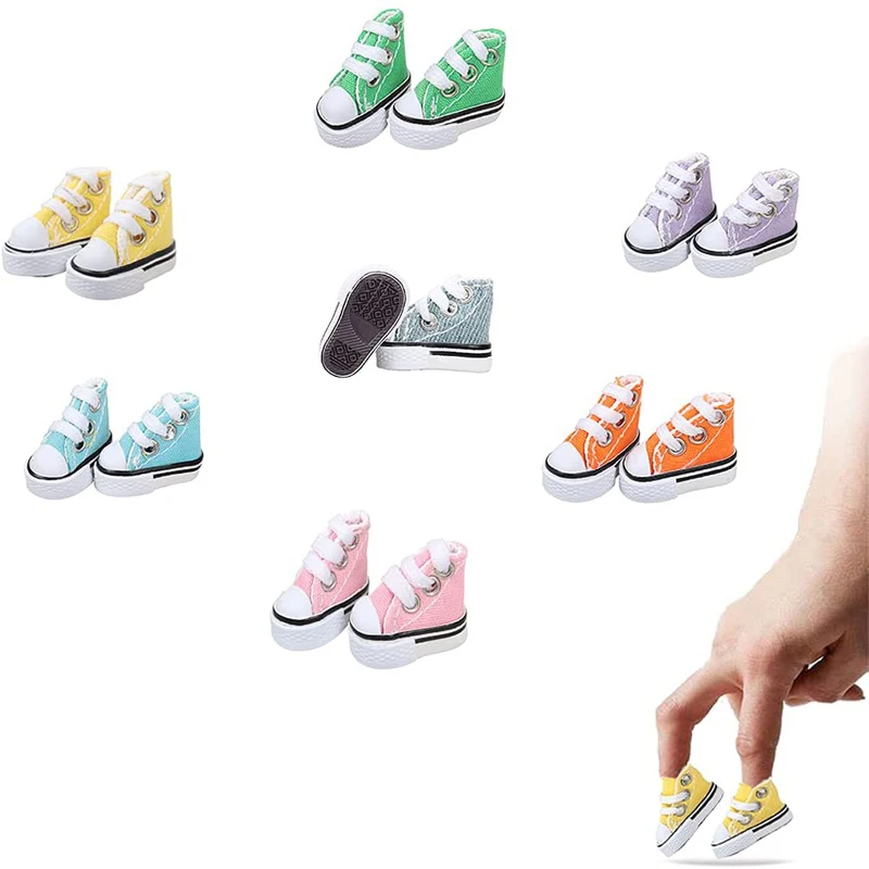 3,5CM Mini-Fingerschuhe Puppenschuhe Schlsselanhnger Canvas Niedliche  Skateboard-Tanzschuhe fr Fingerboard-Breakdance