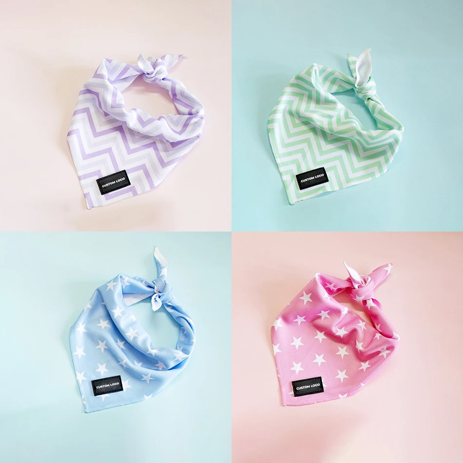 Customization Personalized Low Price Fashion Pattern Dog Bandana OEM Brand logo Wholesale Sublimation Printed Pet Bandana