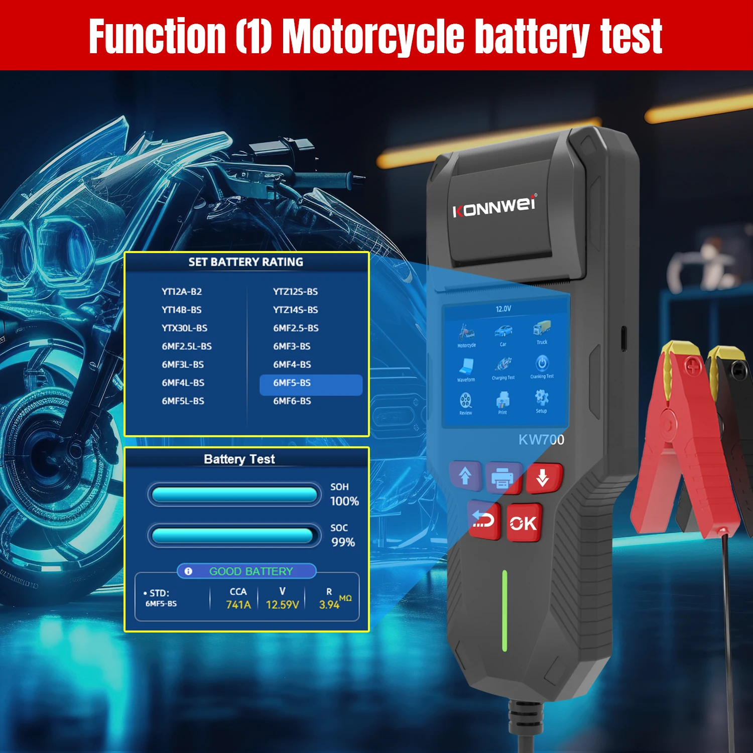 Konnwei KW700 Battery Tester