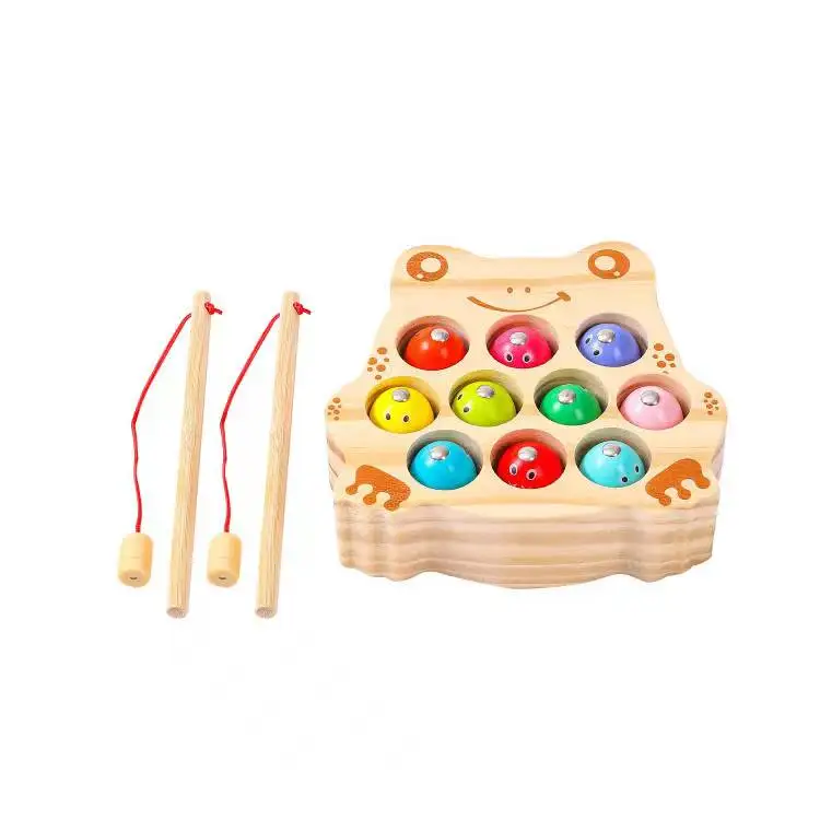 Cute 3d Cute Cat Frog Wooden Fishing Game Toy Early Education Toy Buy Wooden Children