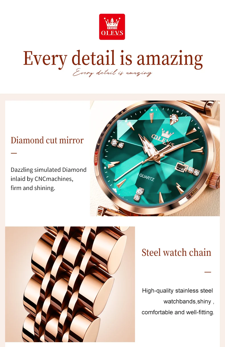 Olevs 5536 Luxury Fashion Casual Design Waterproof Wrist Watch Bright Multi Glass Ladies Quartz Women Watches for Girl Female