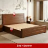 Letto, Marrone Noce + Cassetto