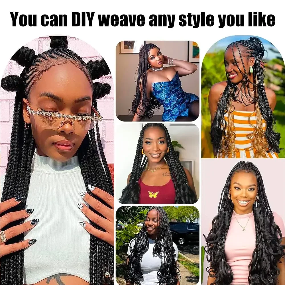 Extension per capelli veri ricci senza trama, per trecce umane, ondulate, sfuse_voghion.com