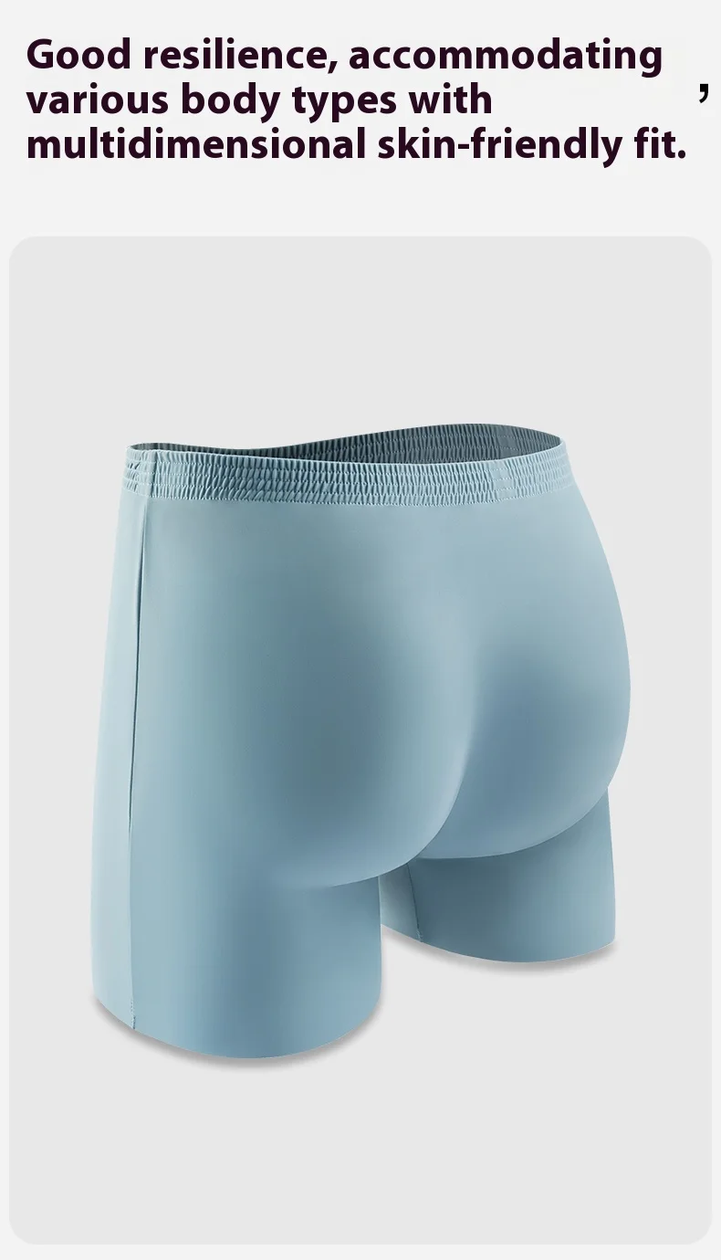 Wholesale Breathable  Men's Ice Silk Long Leg  Antibacterial Underwear Custom OEM Supplier