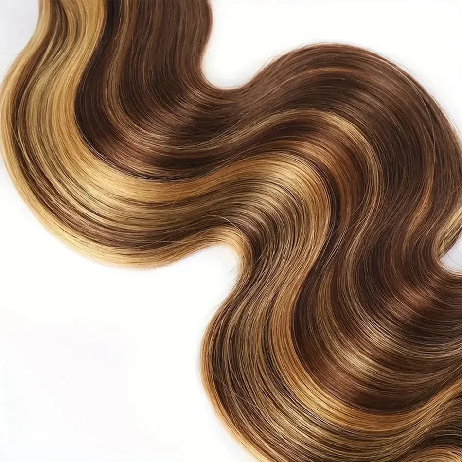 P4/27 Evidenziare Body Wave Bundles Ombre Blonde Human Hair Extensions Brasiliano Remy Tessitura_voghion.com