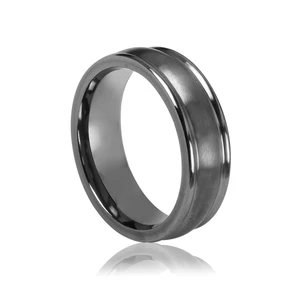 Tizti Tantalum Jewelry Grey Classic 6mm Plain Pure Tantalum Ring Mens Wedding Bands