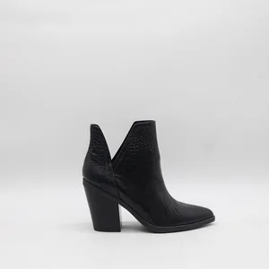 BUSY GIRL HQ1111 Customized Women's Slip-on High Heel Ankle Boots Wholesale Chunky Heel Women's Ankle Boots Western Cowboy Boots