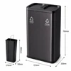 Cubo de basura con tapa abatible 25L+25L Negro Dorado